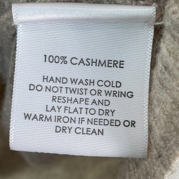 White + Warren Womens Medium Tan Button Up 100% Cashmere Cardigan Sweater - Picture 10 of 11